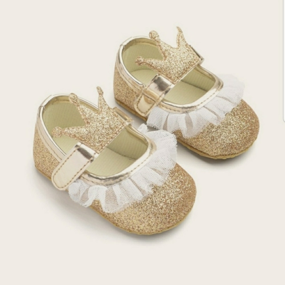 Infant Glitter Princess Ruffle Toe Shoes